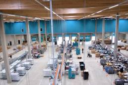 Inside view of the distribution center of lesara in erfurt