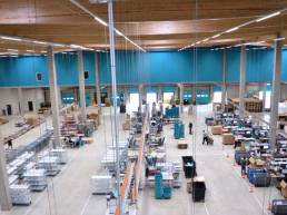 Inside view of the distribution center of lesara in erfurt